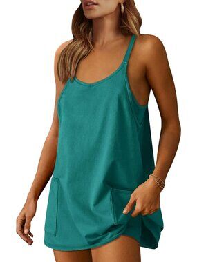 Summer Athletic Dress for Women | Tennis Workout Mini Romper with Built-in